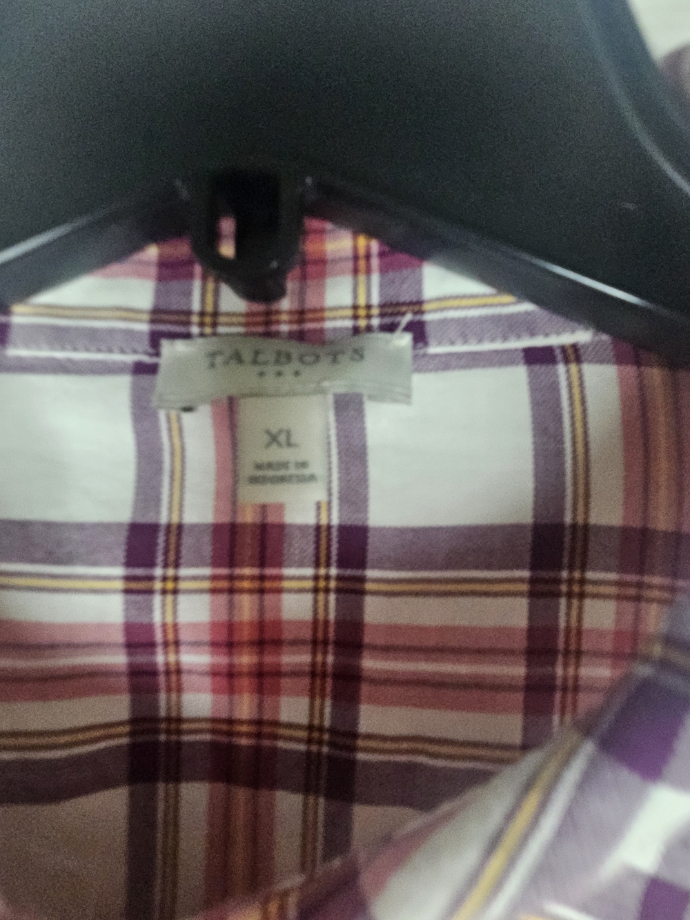 Talbots women's long-sleeve button-up blouse Plaid SZ XL - Picture 4 of 4